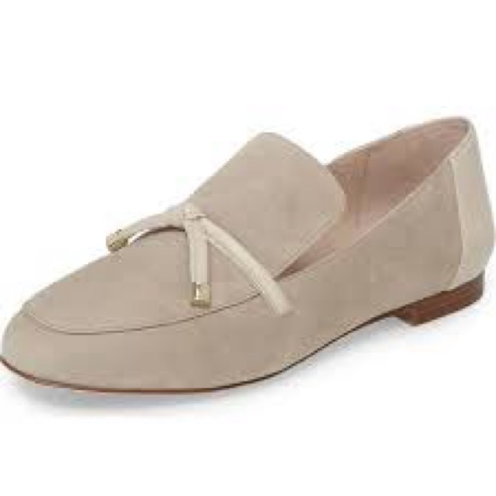 Louise Et Cie Tan Suede Leather Tie Almond Toe Loafer Flats 8 Old Money Preppy